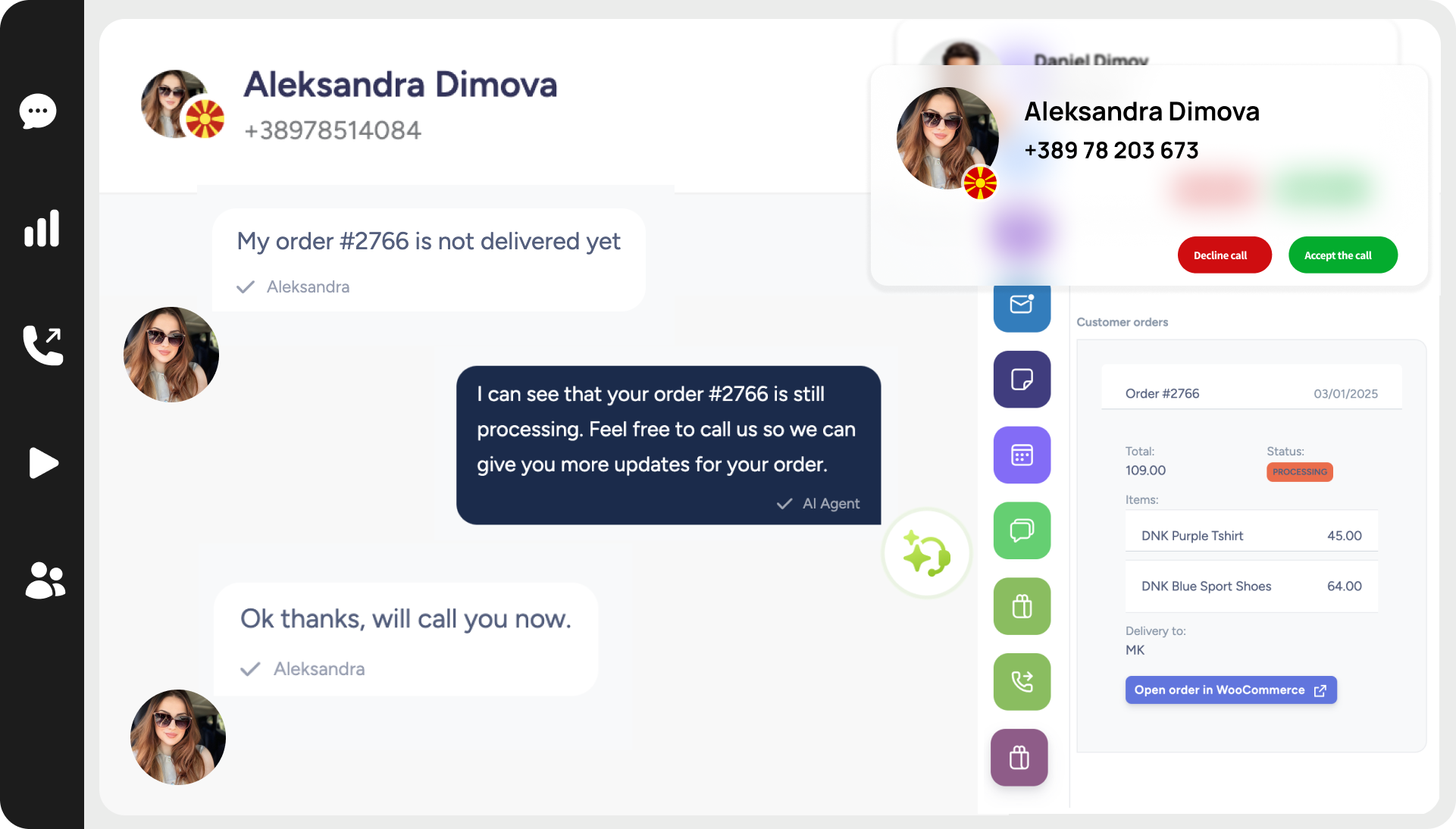 Main dashboard